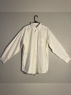 Roundtree & Yorke Gold Label Non-Iron Full Fit  White Dress Shirt 16.5/35 Cotton